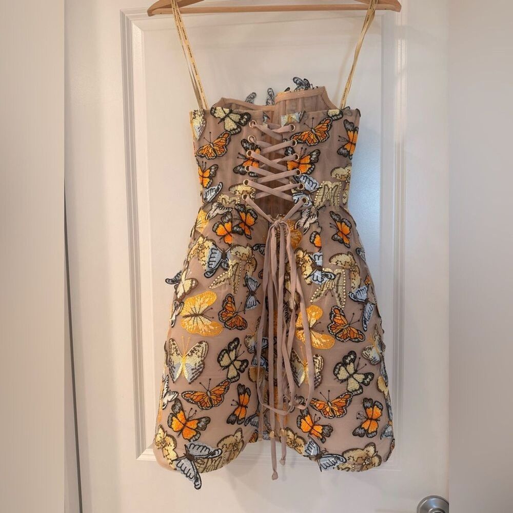 NWOT BRONX AND BANCO Bella Butterfly Maraya Multi Strapless Mini Dress - Picture 9 of 16